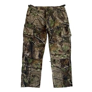Game Winner Camo Tactical Pants Mens XL 42" x 31" Real Tree Cargo Pocket Cotton